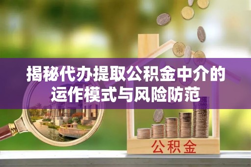 黄梅揭秘代办提取公积金中介的运作模式与风险防范